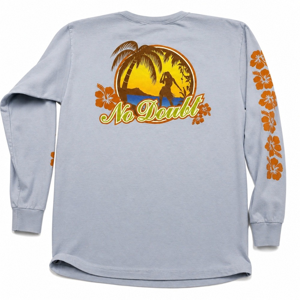 Vintage Y2K No Doubt Shirt Mens XL Blue Hibiscus Long Sleeve Band Tee USA